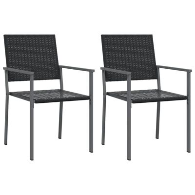 vidaXL Cadeiras de jardim 2 pcs 54x62,5x89 cm vime PE preto