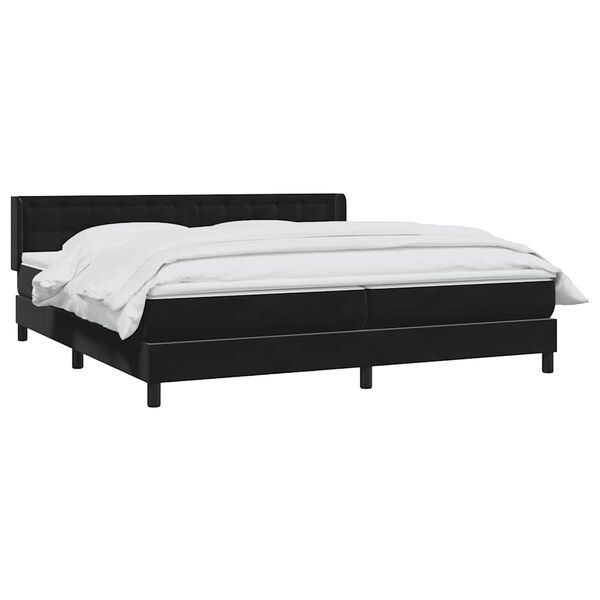 vidaXL Cama com molas/colch&atilde;o 200x220 cm veludo preto
