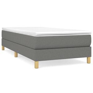 vidaXL Estrutura de cama com molas 80x200 cm tecido cinzento-escuro