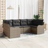 vidaXL Conjunto de Sof&aacute; de Jardim 6 pcs Cinzeto Rattan Sint&eacute;tico