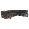 vidaXL Conjunto de Sof&aacute; de Jardim 10 pcs Cinza e Cinza Escuro vime PE