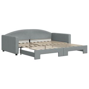 vidaXL Sof&aacute;-cama com gavet&atilde;o 100x200 cm tecido cinzento-claro