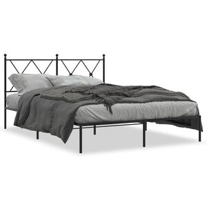 vidaXL Estrutura de cama com cabeceira 140x200 cm metal preto