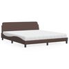 vidaXL Cama com colch&atilde;o Dover 180x200 cm couro artificial castanho