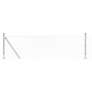 vidaXL Poste de Cerca Prateado 10 x 0,4 m (malha 40 x 40 mm) A&ccedil;o
