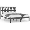 vidaXL Estrutura de cama pequena casal 120x190 cm pinho maci&ccedil;o cinza