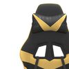 vidaXL Cadeira gaming girat&oacute;ria + apoio couro artificial preto/dourado