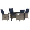 vidaXL Conjunto de Mesa e Cadeiras 5 pcs Cinzeto Rattan de PE