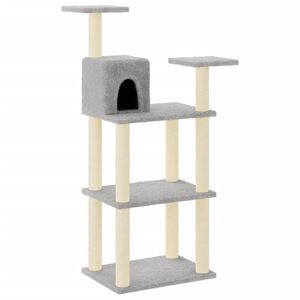 vidaXL &Aacute;rvore p/ gatos postes arranhadores sisal 118,5 cm cinza-claro