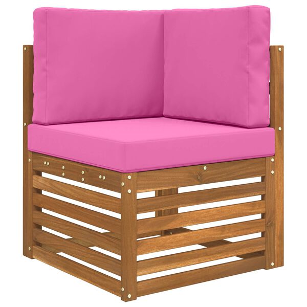 vidaXL Almofada para Sof&aacute; Externo 3 pcs Rosa Poli&eacute;ster