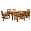 vidaXL 7 pcs conjunto de jantar p/ jardim c/ almofad&otilde;es ac&aacute;cia maci&ccedil;a