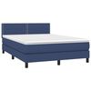 vidaXL Cama box spring c/ colch&atilde;o e LED 140x200 cm tecido azul