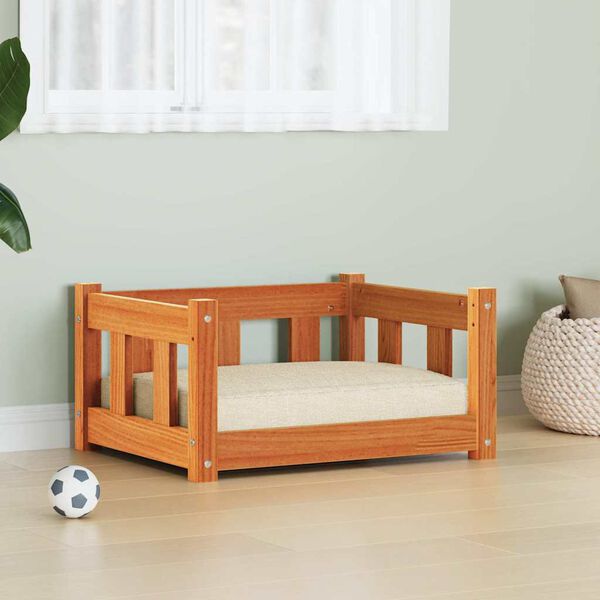 vidaXL Cama para Cachorro Marrom Cera 55 x 45 x 28 cm