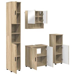 vidaXL Conjunto de M&oacute;veis para Banheiro 4 unid. Carvalho Sonoma
