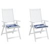 vidaXL Almofadões p/ cadeira 2pcs 40x40x4 cm tecido riscas azul/branco