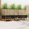 vidaXL Conjunto de Sof&aacute;s para Exterior 8 pcs Natural e Preto