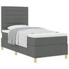 vidaXL Cama Box com colch&atilde;o Cinza Escuro 80 x 200 cm tecido