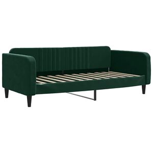 vidaXL Sof&aacute;-cama 100x200 cm veludo verde-escuro