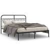 vidaXL Estrutura de cama em metal com cabeceira 150x200 cm preto