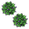 vidaXL Conjunto de 2 bolas de buxo artificiais com lavanda 28 cm