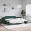 vidaXL Sof&aacute;-cama com gavet&atilde;o 100x200 cm veludo verde-escuro