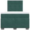 vidaXL Cama boxspring com colch&atilde;o 120x200 cm veludo verde-escuro