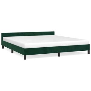 vidaXL Estrutura de cama sem colch&atilde;o 180x200 cm veludo verde-escuro