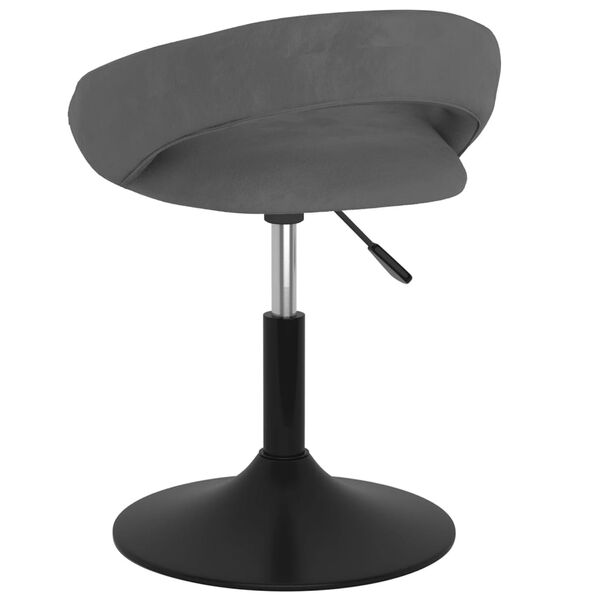 vidaXL Cadeira de jantar girat&oacute;ria veludo cinzento-escuro