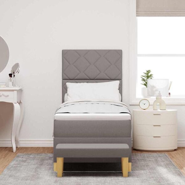 vidaXL Cama Box com colch&atilde;o Cinzento-acastanhado 80 x 200 cm tecido