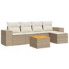 vidaXL 6 pcs conjunto de sof&aacute;s p/ jardim com almofad&otilde;es vime PE bege