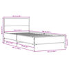 vidaXL Estrutura cama 100x200 cm derivados madeira/metal cinza sonoma