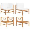 vidaXL 2 pcs conj. lounge de jardim c/ almofad&otilde;es cor creme teca