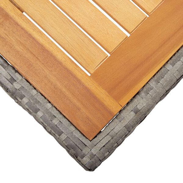 vidaXL Mesa de jardim 190x90x75 cm vime PE e acácia maciça cinzento