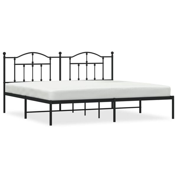 vidaXL Estrutura de cama com cabeceira 200x200 cm metal preto