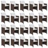 vidaXL 21 pcs conjunto jantar p/ jardim c/ almofad&otilde;es vime PE castanho