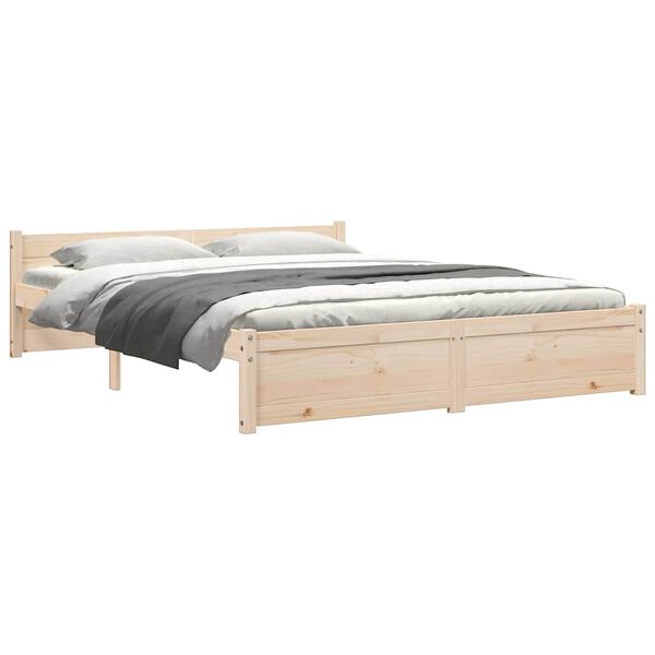 vidaXL Estrutura de cama 140x190 cm madeira maci&ccedil;a