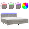 vidaXL Cama box spring c/ colch&atilde;o/LED 180x200 cm veludo cinzento-claro