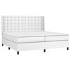 vidaXL Cama box spring c/colch&atilde;o/LED 200x200cm couro artificial branco