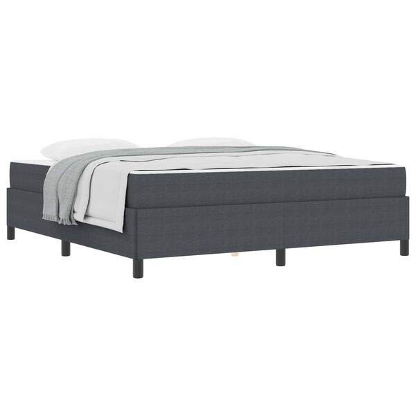 vidaXL Estrutura da Cama com colch&atilde;o Cinza Escuro 180 x 200 cm tecido