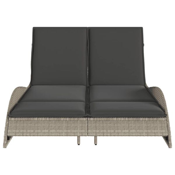 vidaXL Espregui&ccedil;adeira c/ almofad&otilde;es 114x205x73 cm vime PE cinza-claro