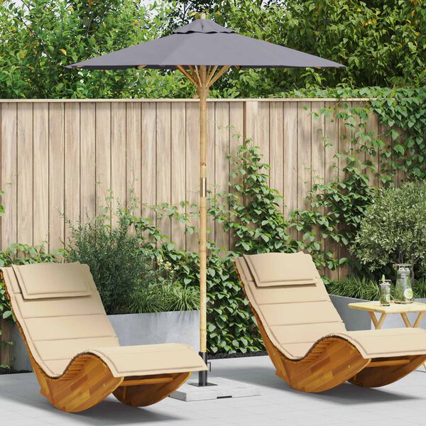 vidaXL Guarda-sol de Jardim Cinza Escuro &Oslash; 270 x 260 cm Bambu