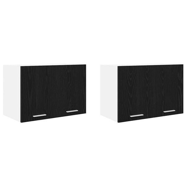 vidaXL Arm&aacute;rio suspenso 2 pcs Carvalho Preto e Branco 60 x 31 x 40 cm