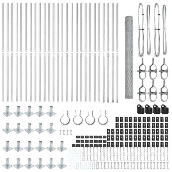 vidaXL Poste de Cerca Prateado 50 x 1,5 m (malha de 13 mm) A&ccedil;o