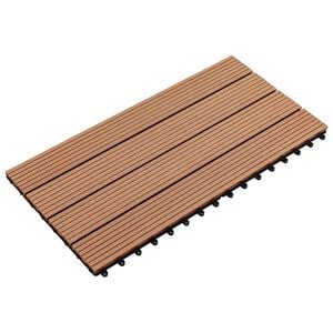 vidaXL Telha de Deck 6 unid. Castanho 60 x 30 cm WPC