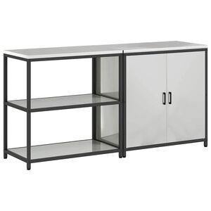 vidaXL Conjunto de Armazenamento de Cozinha HATTEM 2 unid. Prateado