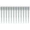 vidaXL Estacas de enterrar 12 pcs 9x9x75 cm a&ccedil;o galvanizado prateado