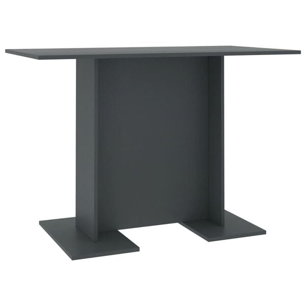 vidaXL Mesa de jantar 110x60x75 cm contraplacado cinzento