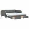 vidaXL Sof&aacute;-cama c/ gavet&atilde;o/gavetas 100x200 cm tecido cinzento-escuro