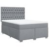 vidaXL Cama com molas/colch&atilde;o 160x200 cm tecido cinzento-claro