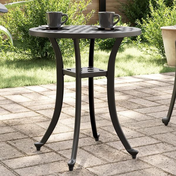 vidaXL Mesa de jardim &Oslash;48x53 cm alum&iacute;nio fundido preto